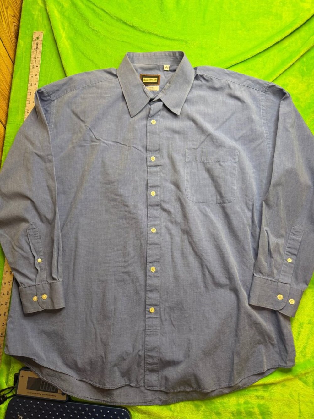 Bachrach Blue Long Sleeve Button-Up Shirt Size XL